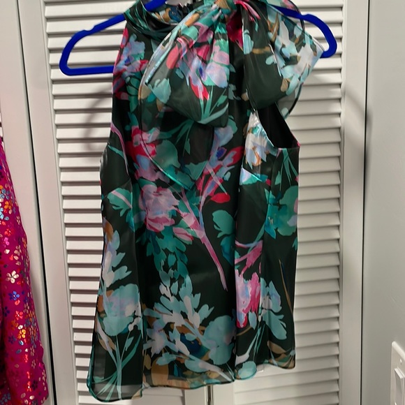 Milly Tops - MILLY Organza Floral Bow Top